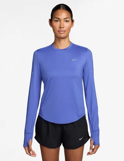 Nike Women's Swift Dri-fit Uv Long-sleeve Running Top In Blue