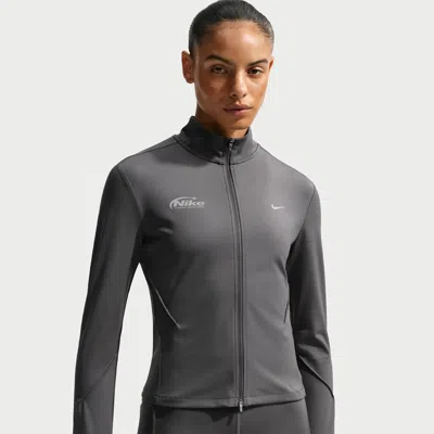 Nike Women's Swift Dri-fit Full-zip Mid-layer Running Top In Brown