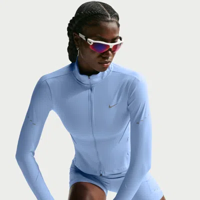 Nike Women's Swift Dri-fit Full-zip Running Jacket In Blue