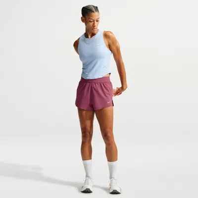 Nike Women's Swift Dri-fit Mid-rise 2.5" Brief-lined Running Shorts In Red