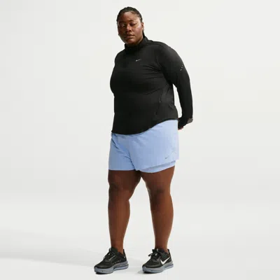 Nike Women's Swift Dri-fit Mid-rise 2-in-1 Running Shorts (plus Size) In Black