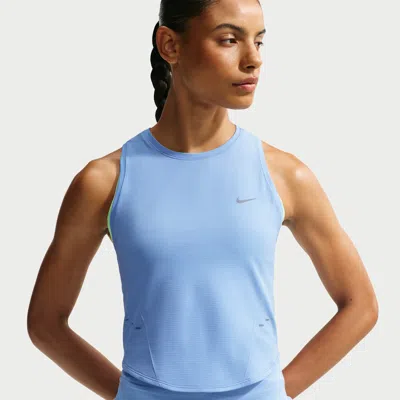 Nike Women's Swift Dri-fit Seamless Cropped Running Tank Top In Blue
