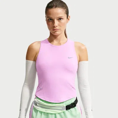 Nike Women's Swift Dri-fit Seamless Cropped Running Tank Top In Pink