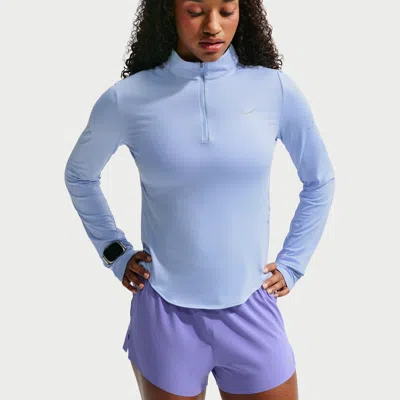 Nike Women's Swift Dri-fit Uv 1/4-zip Running Top In Blue
