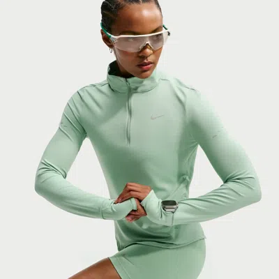 Nike Women's Swift Dri-fit Uv 1/4-zip Running Top In Brown