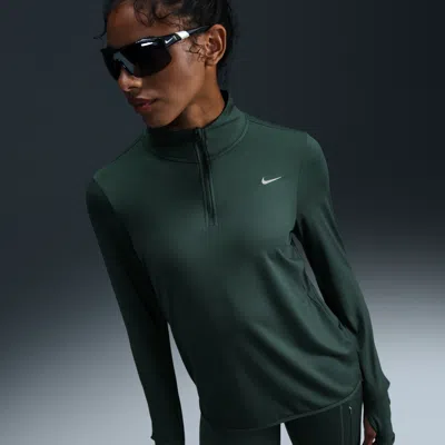 Nike Women's Swift Element Uv Protection 1/4-zip Running Top In Green