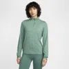 Nike Women's Swift Element Uv Protection 1/4-zip Running Top In Bicoastal/enamel Green/heather