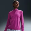 Nike Women's Swift Element Uv Protection 1/4-zip Running Top In Purple