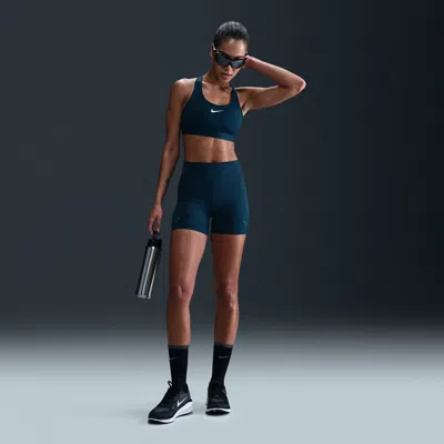 Nike Women's Swift High-waisted 4" Tight Running Shorts With Pockets In Blue