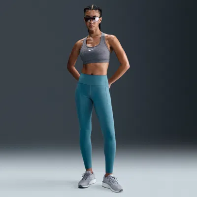 Nike Women's Swift High-waisted 7/8 Running Leggings With Pockets In Blue