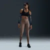 Nike Women's Swift High-waisted 7/8 Running Leggings With Pockets In Mink Brown/reflective Silver