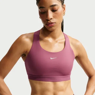 Nike Women's Swift High-support Lightly Lined Sports Bra In Red