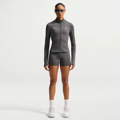 Nike Women's Swift High-waisted 4" Tight Running Shorts In Brown