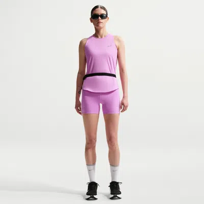 Nike Women's Swift High-waisted 4" Tight Running Shorts With Pockets In Purple