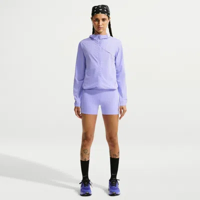 Nike Women's Swift High-waisted 4" Tight Running Shorts With Pockets In Purple