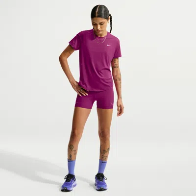 Nike Women's Swift High-waisted 4" Tight Running Shorts With Pockets In Purple
