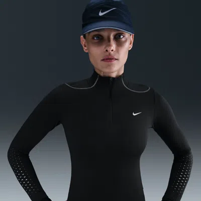 Nike Women's Swift Therma-fit Adv 1/4-zip Running Top With Reflective Accents In Black