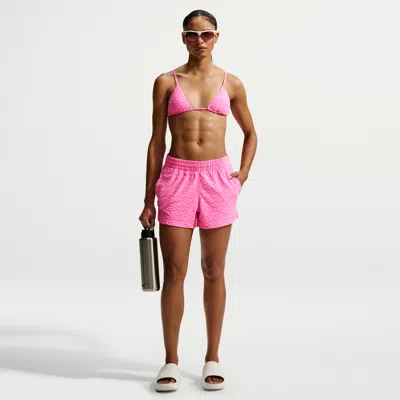 Nike Women's Swim Breaker Terry Texture Cover-up Short In Pink