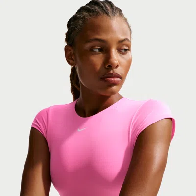 Nike Women's Swim Cropped Swim Top In Pink