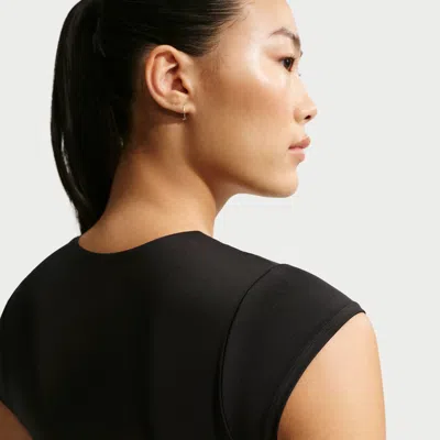 Nike Women's Swim Effortless Essential Cap Sleeve Swim Top In Black