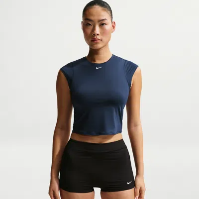 Nike Women's Swim Effortless Essential Cap Sleeve Swim Top In Blue