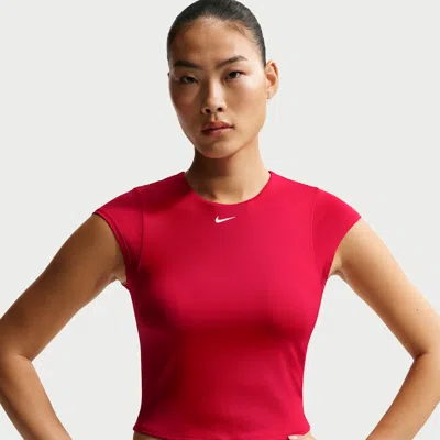 Nike Women's Swim Effortless Essential Cap Sleeve Swim Top In Red