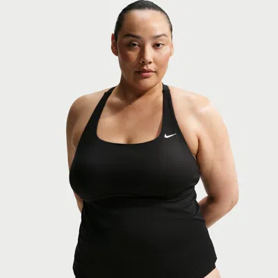 Nike Women's Swim Effortless Essential Square Neck Tank Topini (plus Size) In Black