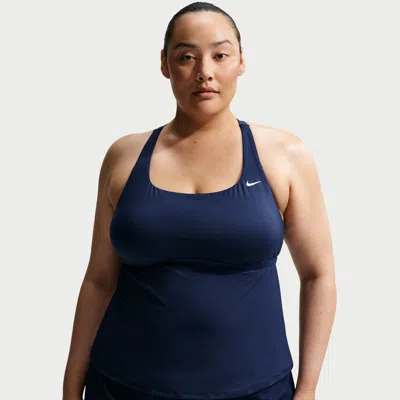 Nike Women's Swim Effortless Essential Square Neck Tank Topini (plus Size) In Blue