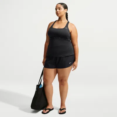 Nike Women's Swim Effortless Essential Swim Boardshort (plus Size) In Black