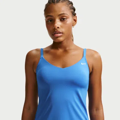 Nike Women's Swim Effortless Essential V-neck Tank Topini In Blue