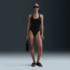 Nike Racerback Terry One-piece Swimsuit In Black