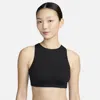 Nike Women's Swim Elevated Essential High-neck Bikini Top In Black
