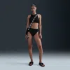 Nike Women's Swim Elevated Essential High-waisted Bikini Bottom In Black