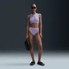 Nike Women's Swim Elevated Essential High-waisted Bikini Bottom In Purple