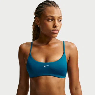 Nike Women's Swim Essential Bralette Bikini Top In Blue