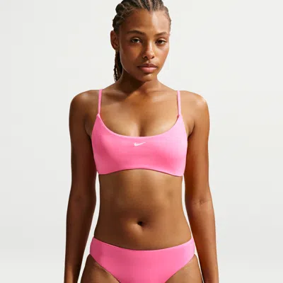 Nike Women's Swim Essential Bralette Bikini Top In Pink