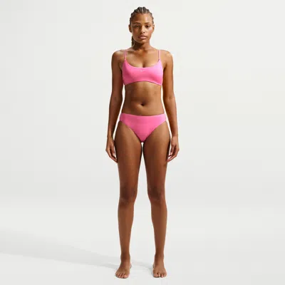 Nike Women's Swim Essential Hipster Bikini Bottom In Pink