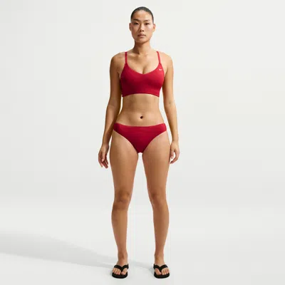 Nike Women's Swim Essential Hipster Bikini Bottom In Red