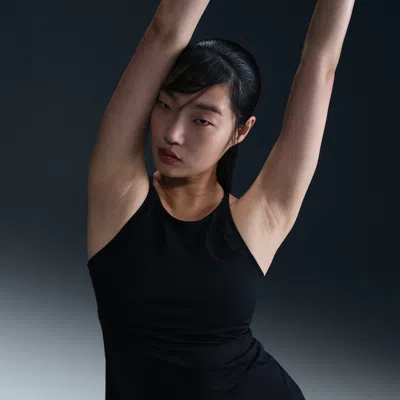 Nike Women's Swim Essential Lace-up High-neck Tank Topini In Black