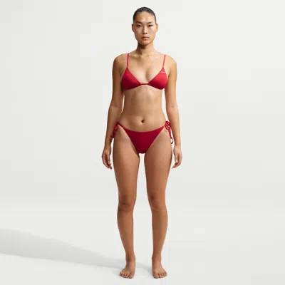 Nike Women's Swim Essential Tie-string Bikini Bottom In Red