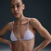 Nike Women's Swim Essential Triangle Bikini Top In Purple