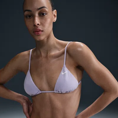 Nike Women's Swim Essential Triangle Bikini Top In Purple