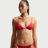 Nike Women's Swim Essential Triangle Bikini Top In Red