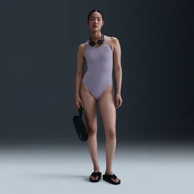 Nike Women's Swim Fastback One-piece Swimsuit In Purple