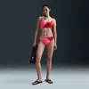 Nike Colorblock Triangle Bikini Top In Red
