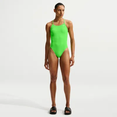 Nike Women's Swim Hydrastrong Essential Cutout One Piece In Green