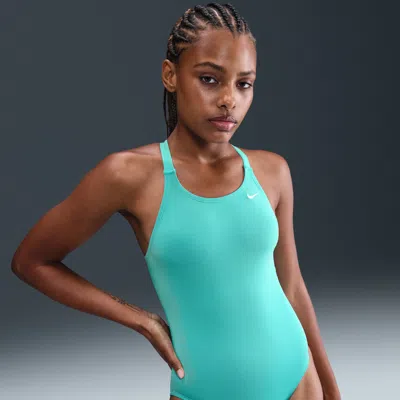 Nike Women's Swim Hydrastrong Essential Fastback One Piece In Green