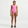 Nike Women's Swim Hydrastrong Essential Fastback One Piece In Pink