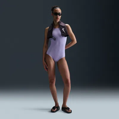 Nike Women's Swim Hydrastrong U-back Low-leg One-piece In Purple