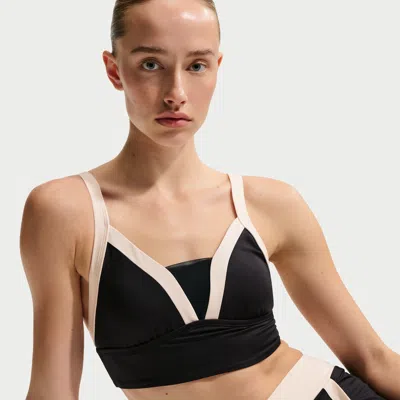 Nike Bold Color Block Midkini In Black